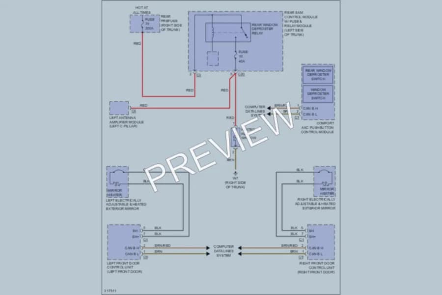 2009 MercedesBenz S550 Defoggers wiring diagram preview