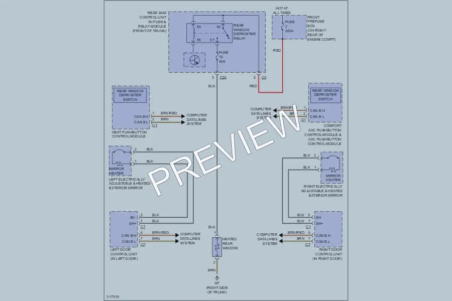 2009 MercedesBenz SLK300 Defoggers wiring diagram preview
