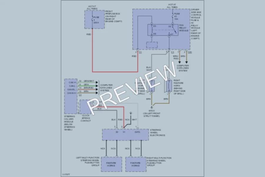 2009 MercedesBenz SLK300 Horn wiring diagram preview