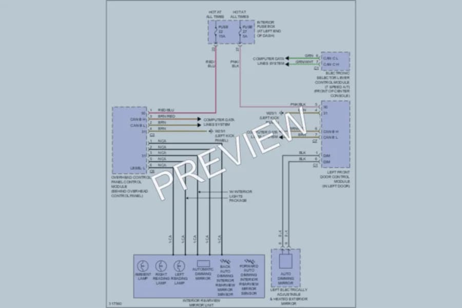 2009 MercedesBenz SLK300 Power Mirrors wiring diagram preview