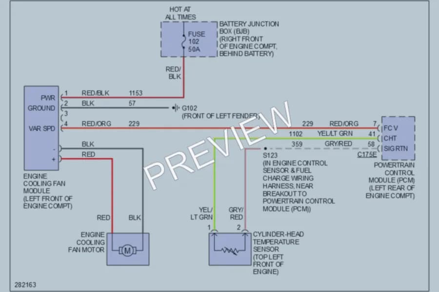 2009 Mercury GrandMarquis Cooling Fan wiring diagram preview