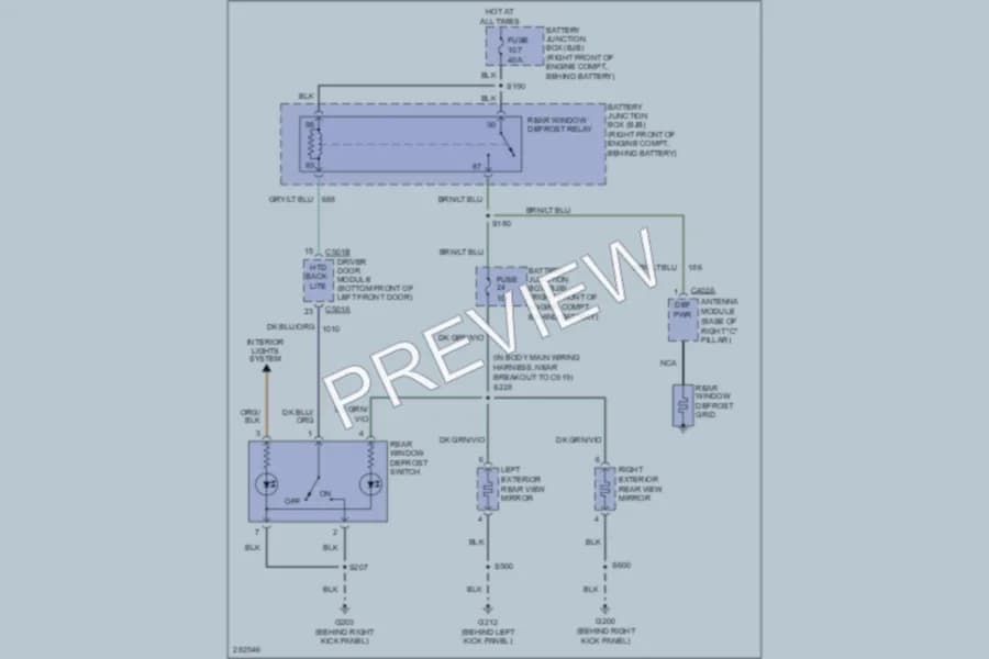 2009 Mercury GrandMarquis Defoggers wiring diagram preview