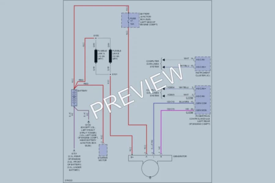 2009 Mercury Milan Starting Charging wiring diagram preview