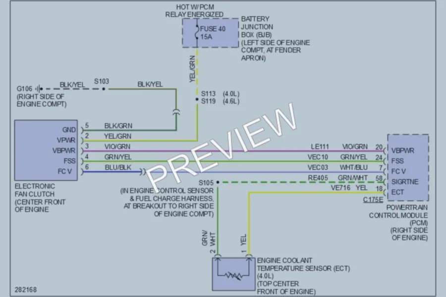 2009 Mercury Mountaineer Cooling Fan wiring diagram preview