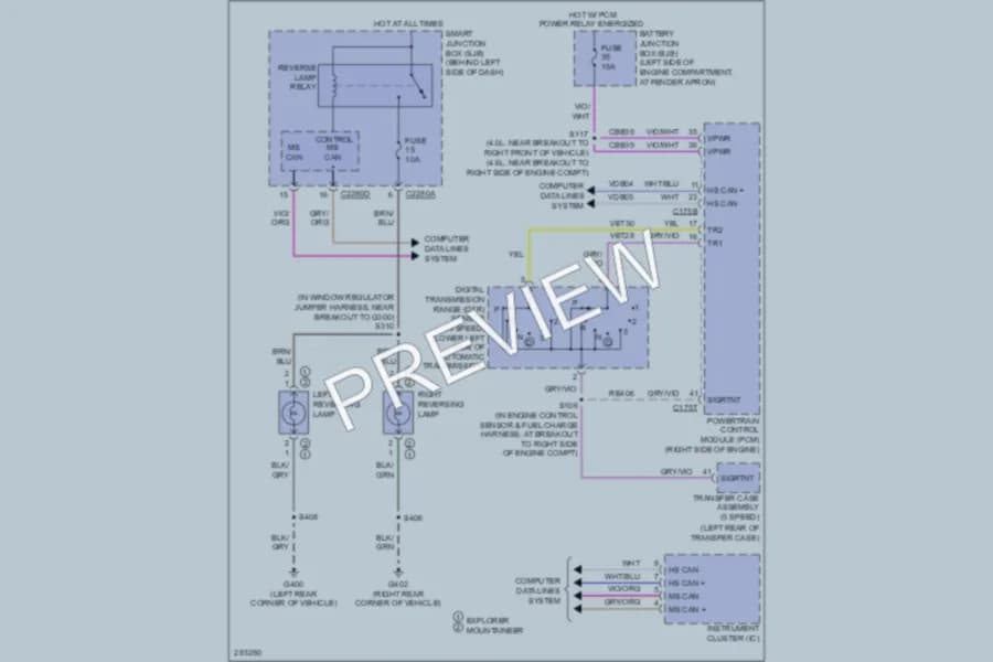2009 Mercury Mountaineer Exterior Lights wiring diagram preview