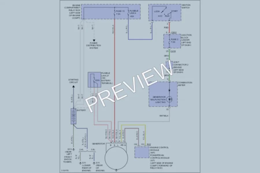 2009 Mitsubishi Eclipse Starting Charging wiring diagram preview