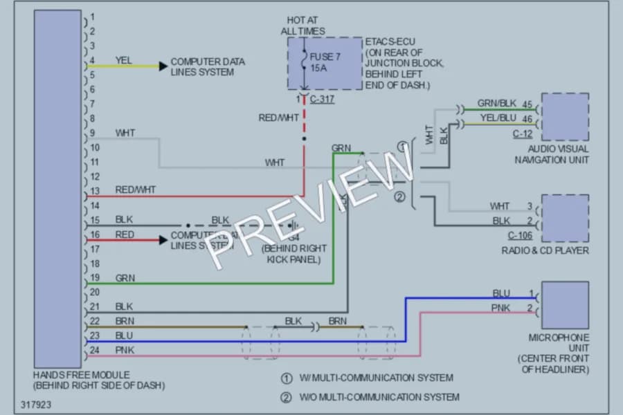 2009 Mitsubishi Lancer Navigation wiring diagram preview