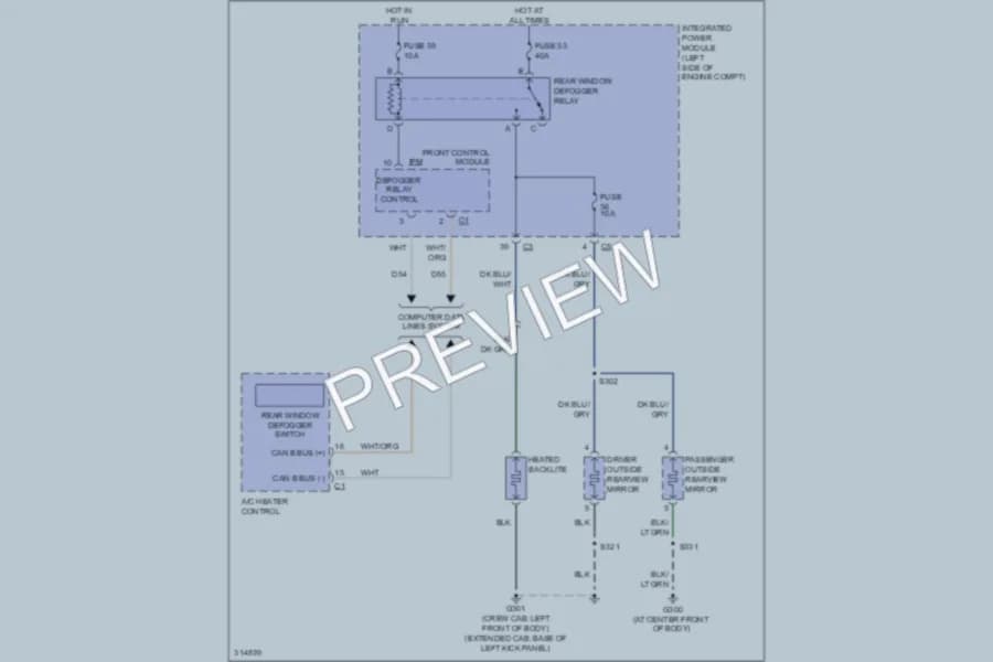 2009 Mitsubishi Raider Defoggers wiring diagram preview
