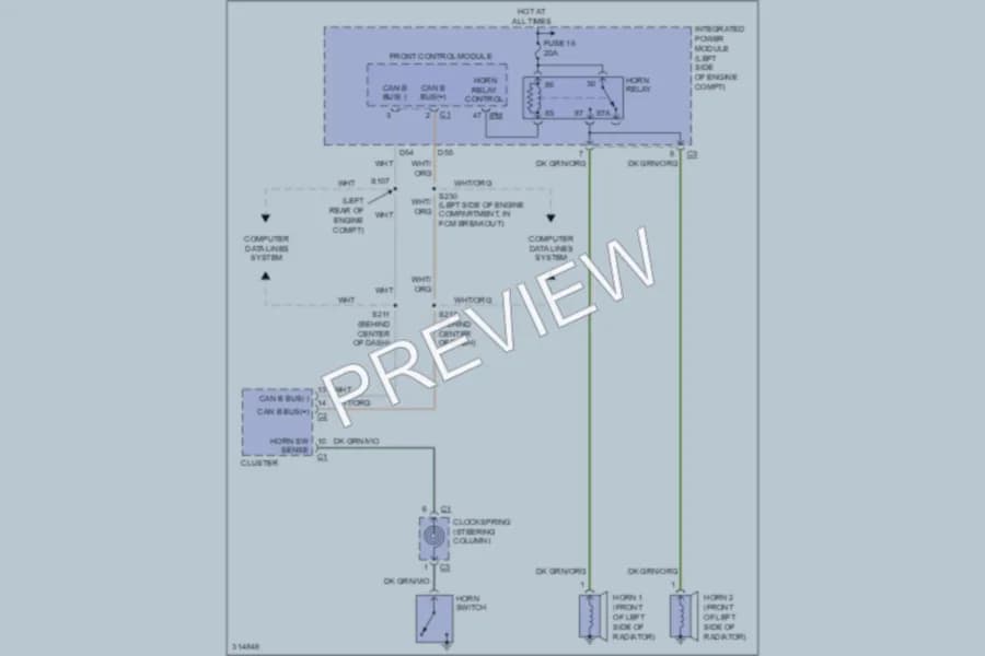 2009 Mitsubishi Raider Horn wiring diagram preview