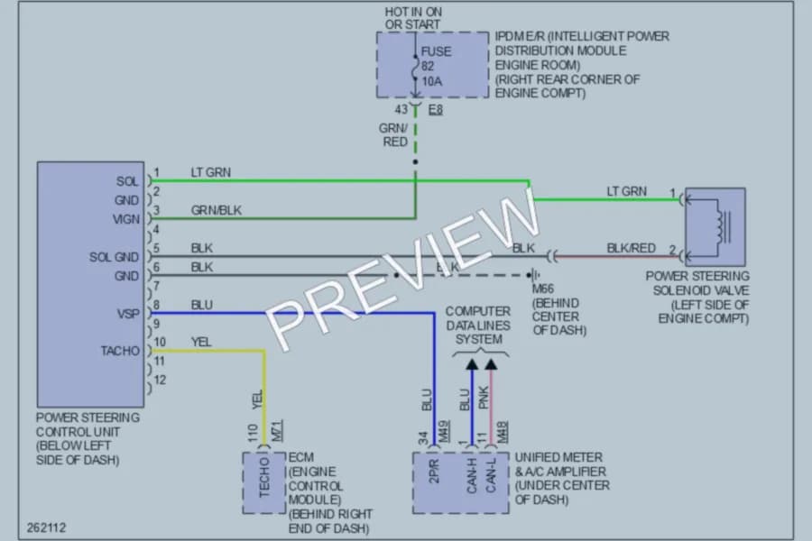 2009 Nissan 350Z Electronic Power Steering wiring diagram preview