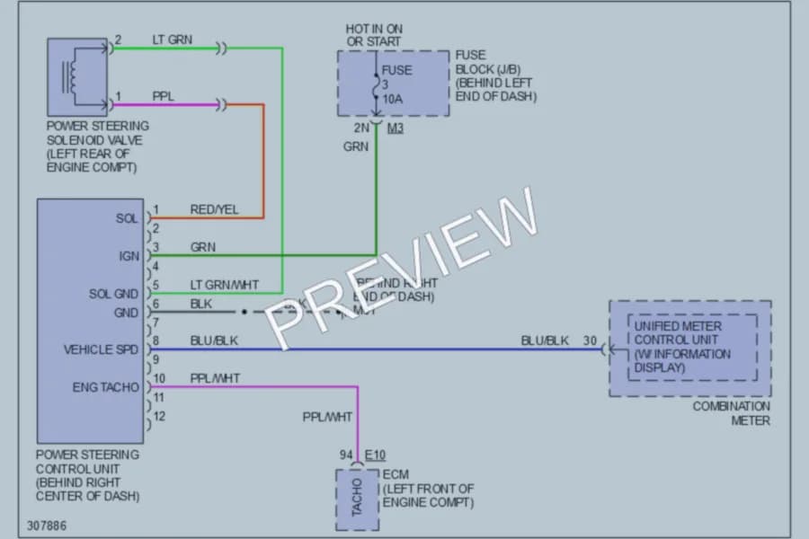 2009 Nissan Altima Electronic Power Steering wiring diagram preview