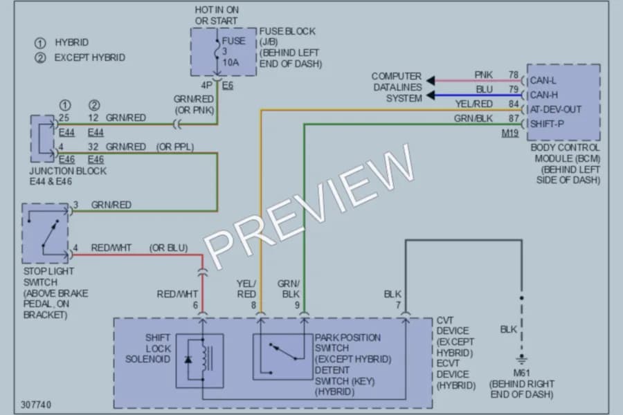 2009 Nissan Altima Shift Interlock wiring diagram preview