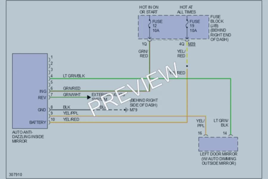 2009 Nissan Armada Power Mirrors wiring diagram preview