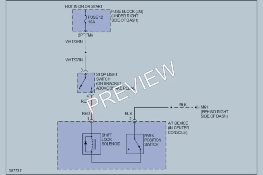 2009 Nissan Frontier Shift Interlock wiring diagram preview