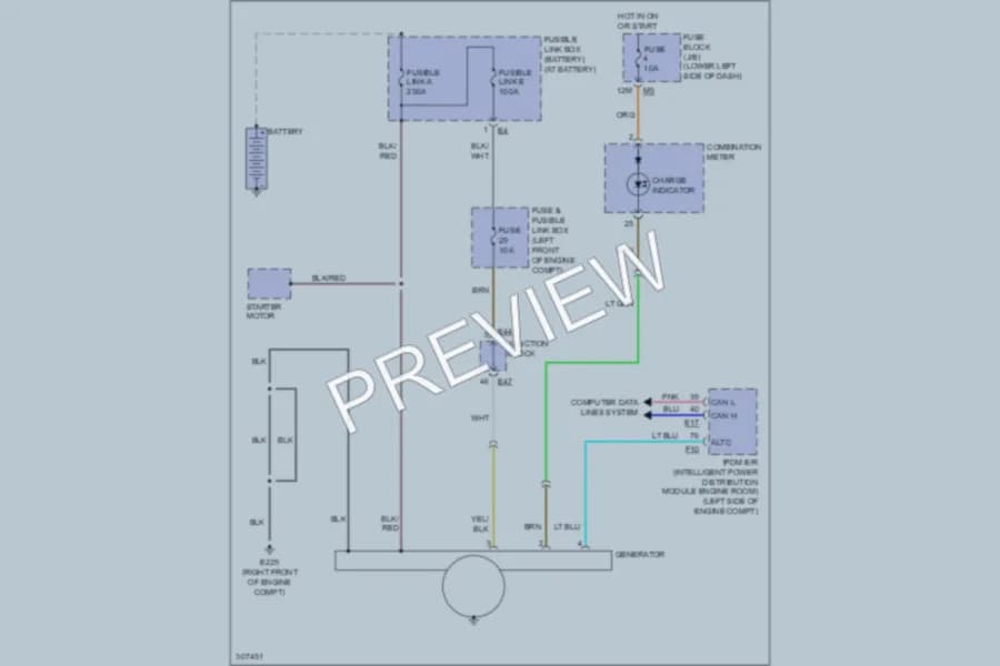 2009 Nissan Maxima Starting Charging wiring diagram preview