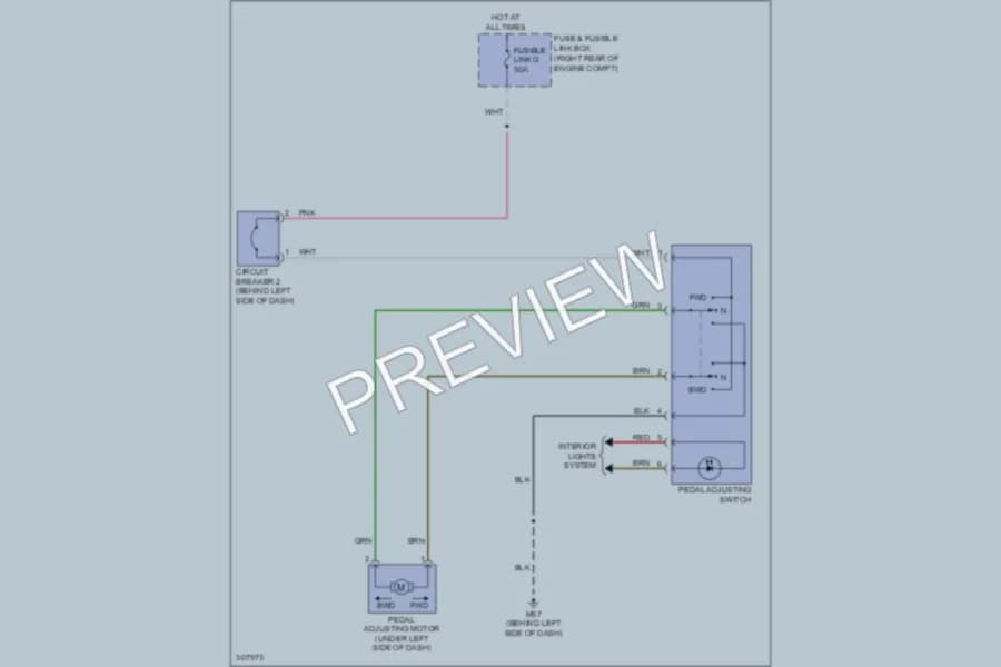 2009 Nissan Pathfinder Power Seats wiring diagram preview