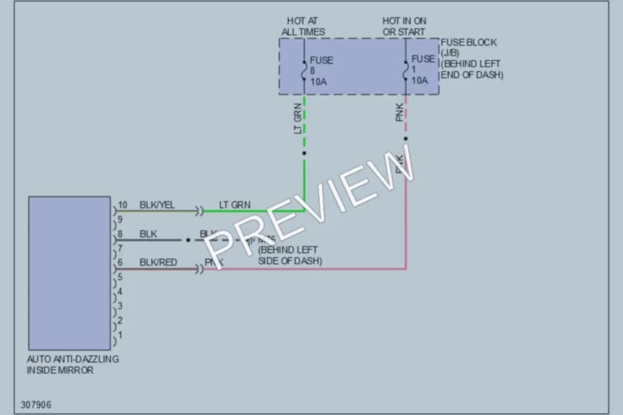 2009 Nissan Rogue Power Mirrors wiring diagram preview