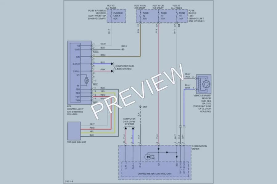 2009 Nissan Sentra Electronic Power Steering wiring diagram preview