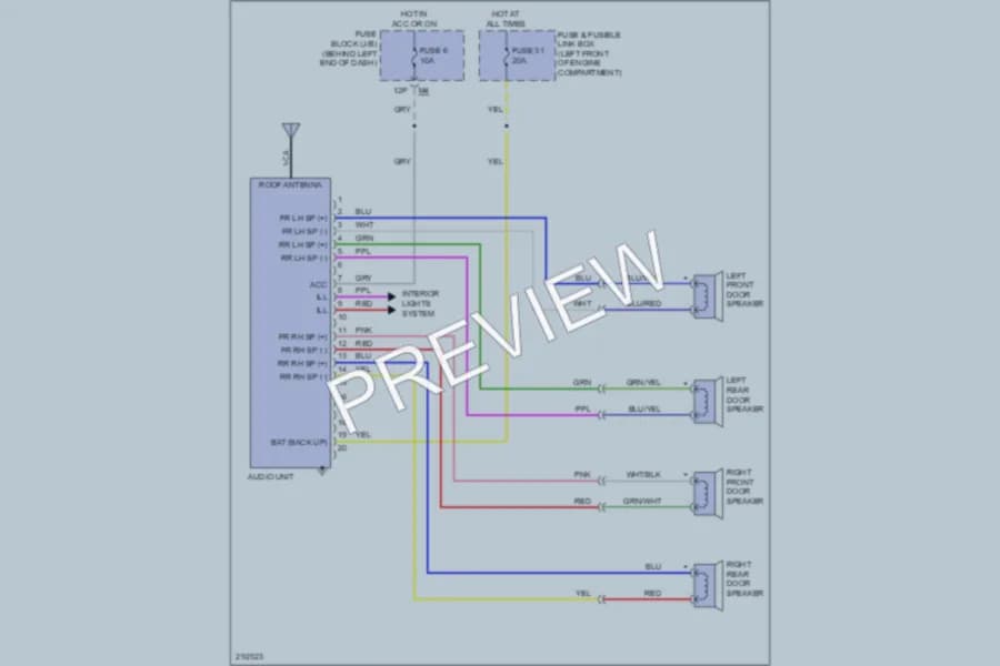 2009 Nissan Sentra Radio wiring diagram preview
