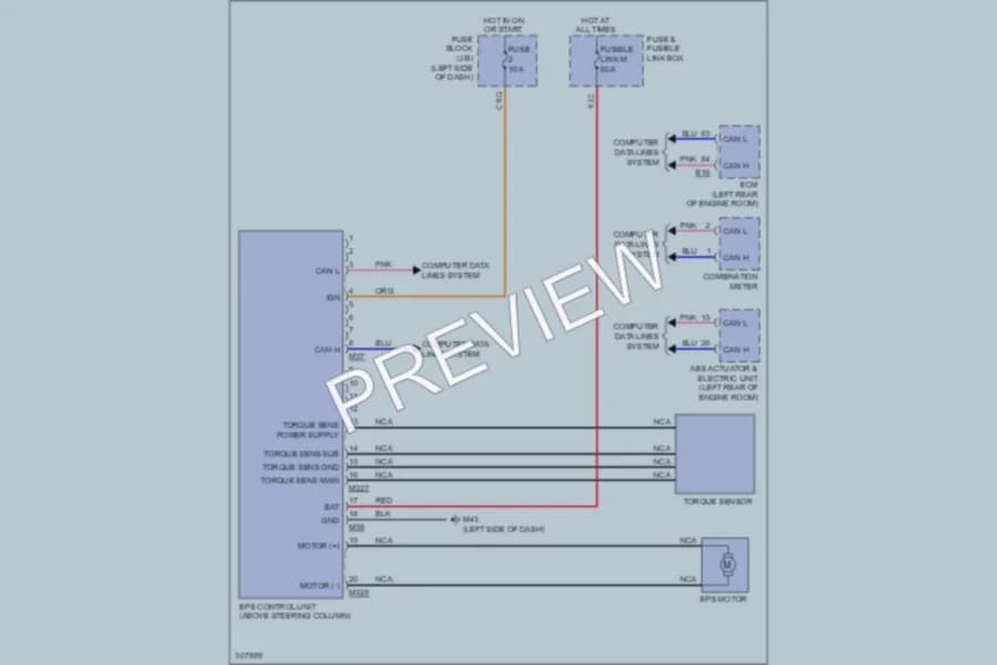 2009 Nissan cube Electronic Power Steering wiring diagram preview