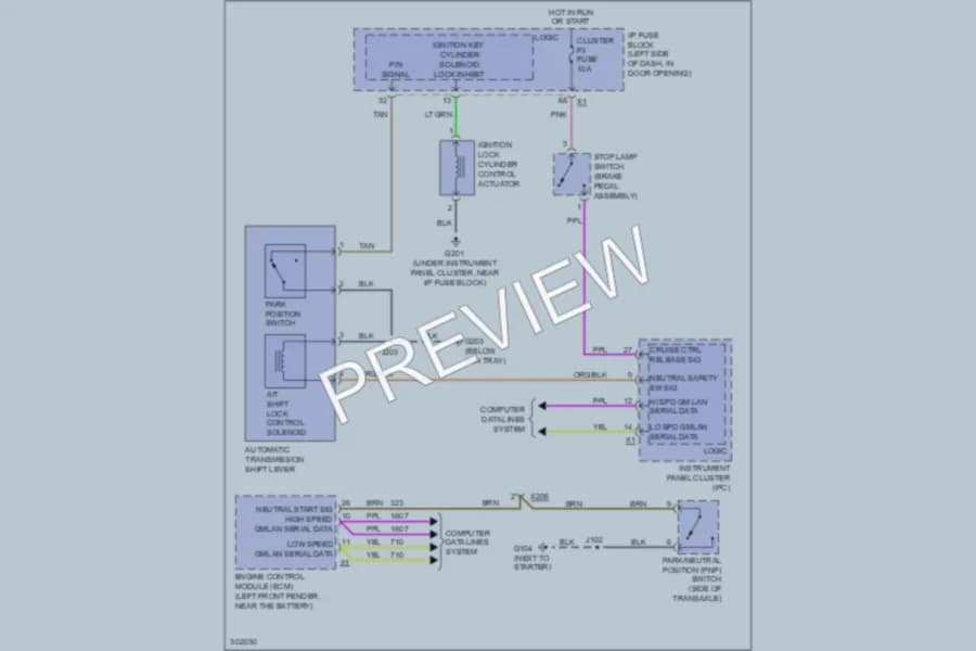 2009 Pontiac G3Wave Shift Interlock wiring diagram preview