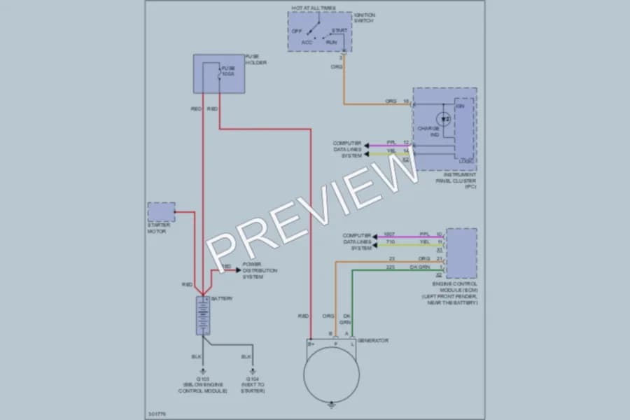 2009 Pontiac G3Wave Starting Charging wiring diagram preview