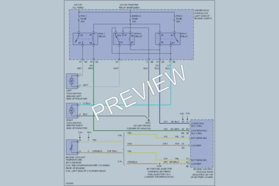 2009 Pontiac Torrent Cooling Fan wiring diagram preview