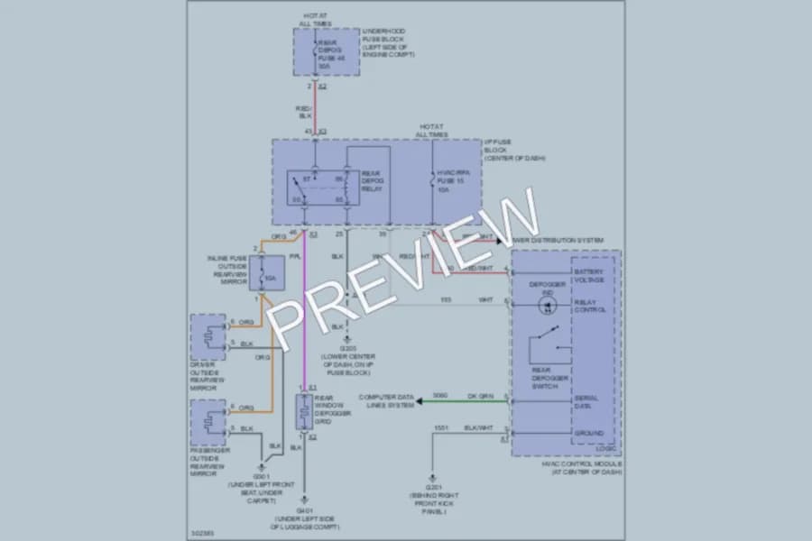 2009 Pontiac Torrent Defoggers wiring diagram preview