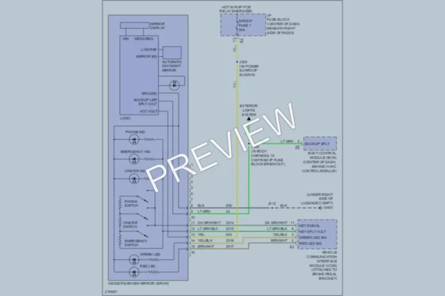 2009 Pontiac Torrent Power Mirrors wiring diagram preview