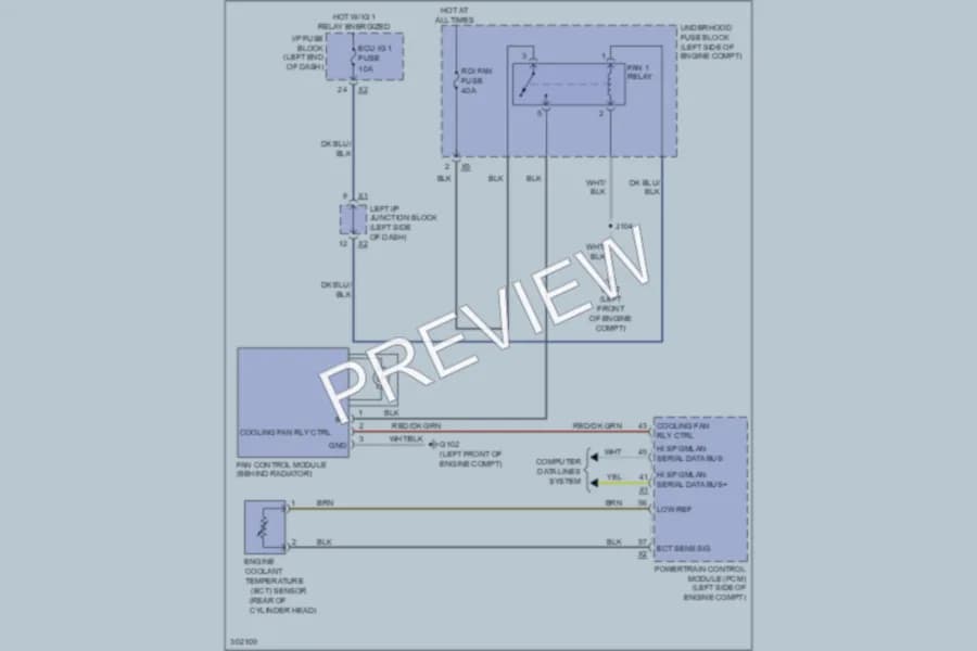 2009 Pontiac Vibe Cooling Fan wiring diagram preview