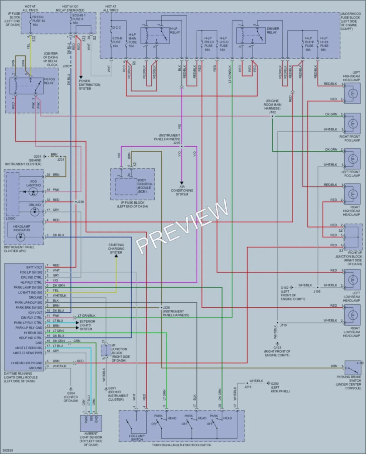 2009 Pontiac Vibe Headlights wiring diagram preview