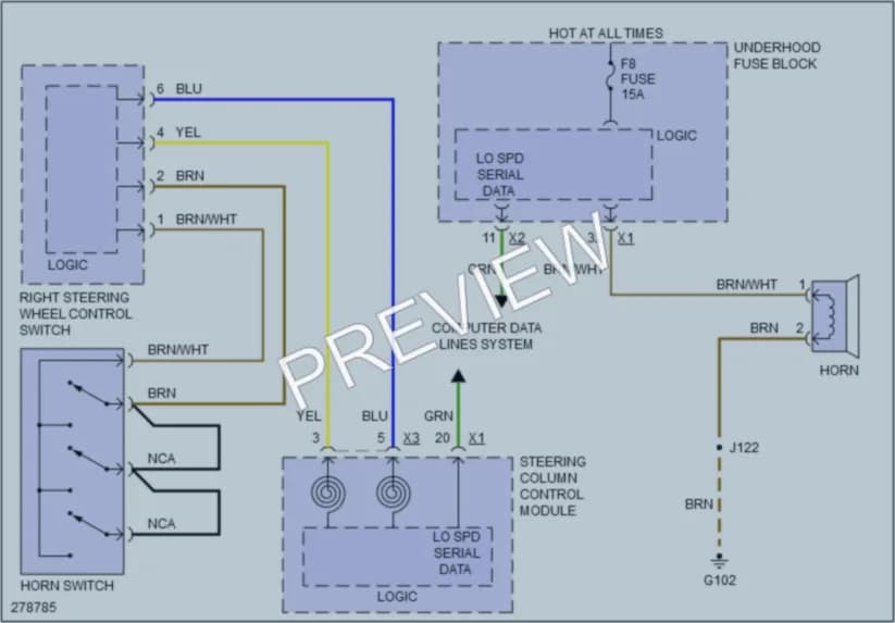 2009 Saturn Astra Horn wiring diagram preview