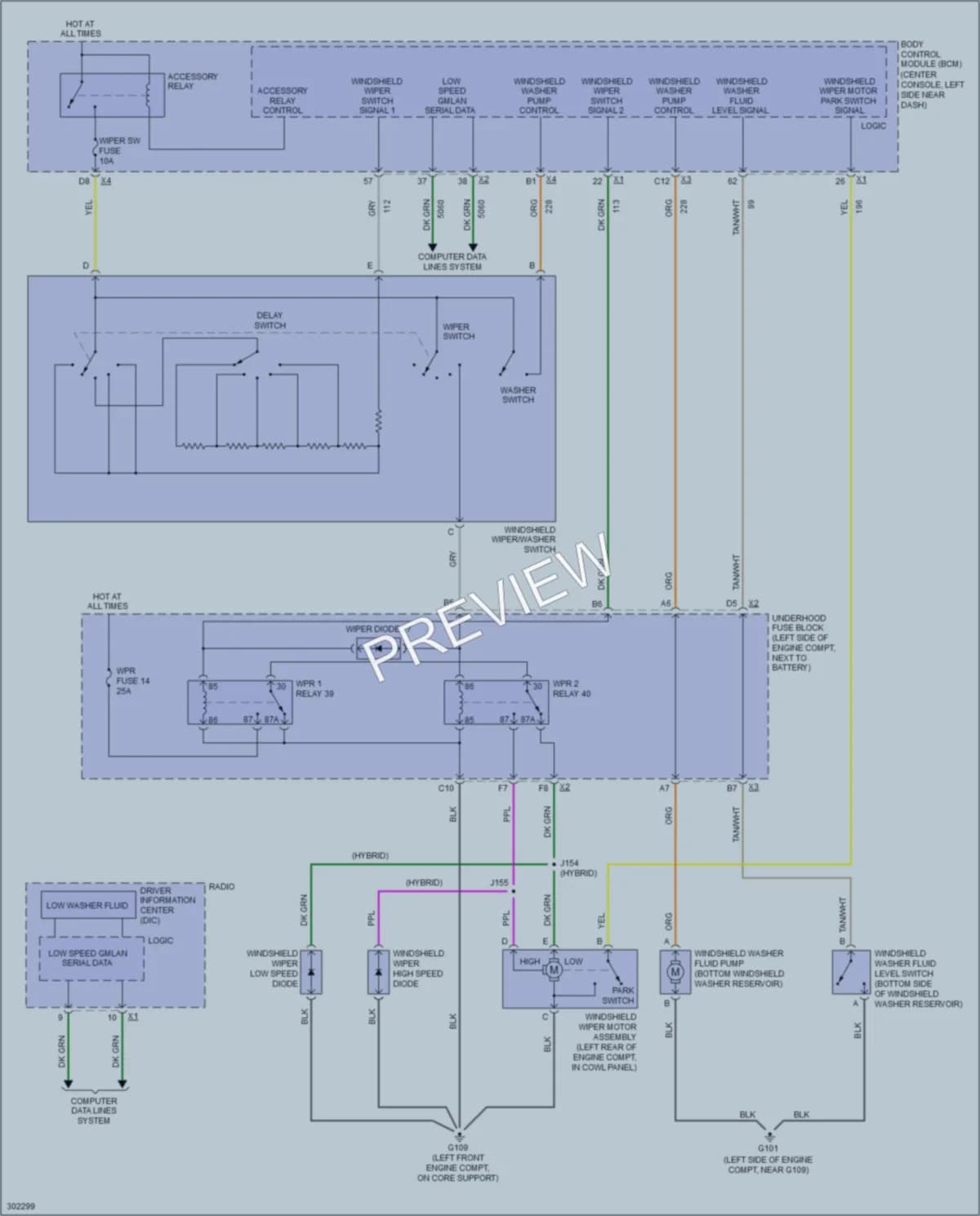 2009 Saturn Aura Wiper Washer wiring diagram preview