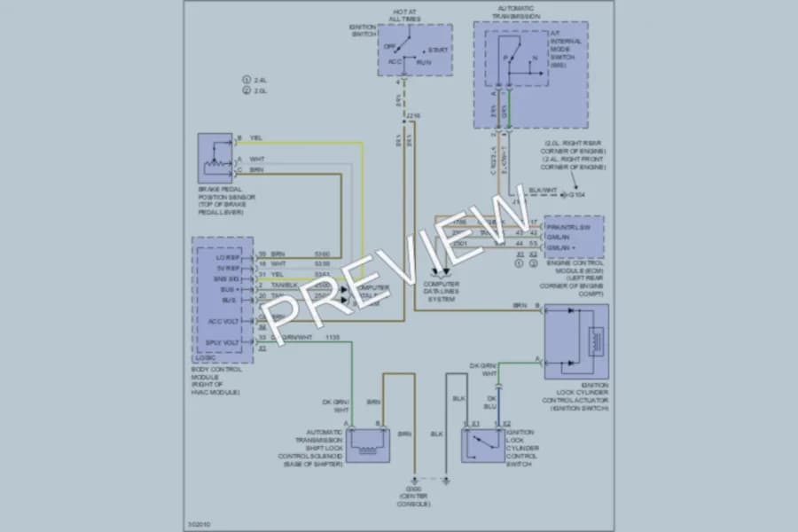 2009 Saturn Sky Shift Interlock wiring diagram preview