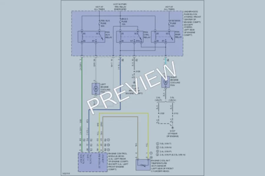 2009 Saturn VUE Cooling Fan wiring diagram preview