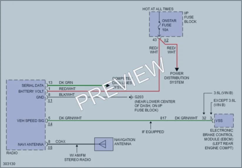 2009 Saturn VUE Navigation wiring diagram preview