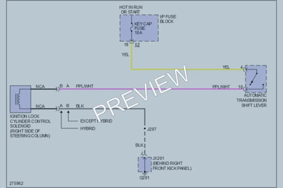 2009 Saturn VUE Shift Interlock wiring diagram preview