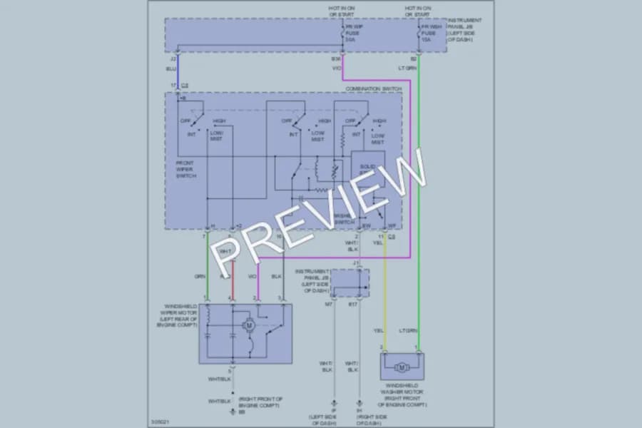 2009 Scion tC Wiper Washer wiring diagram preview