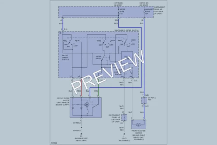 2009 Scion xB Wiper Washer wiring diagram preview