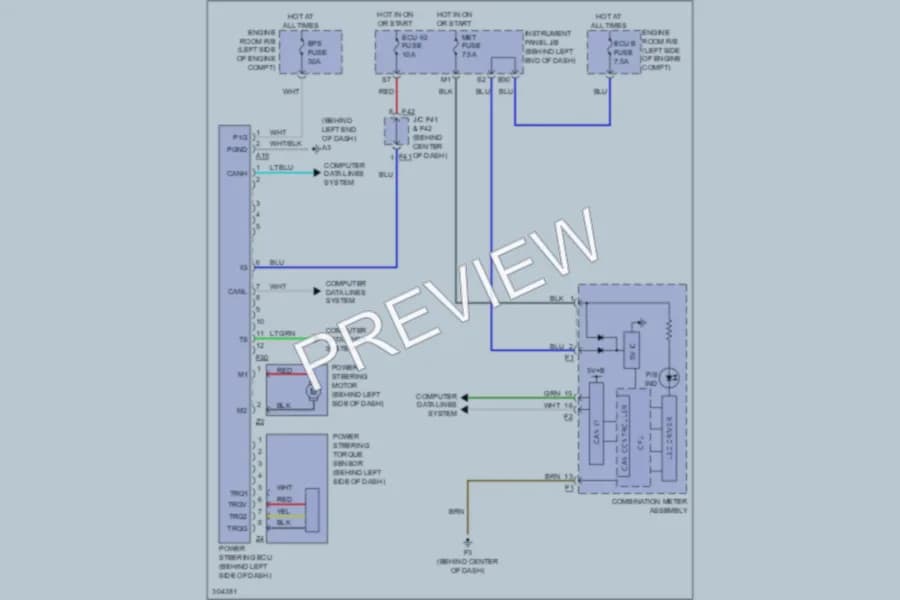 2009 Scion xD Electronic Power Steering wiring diagram preview