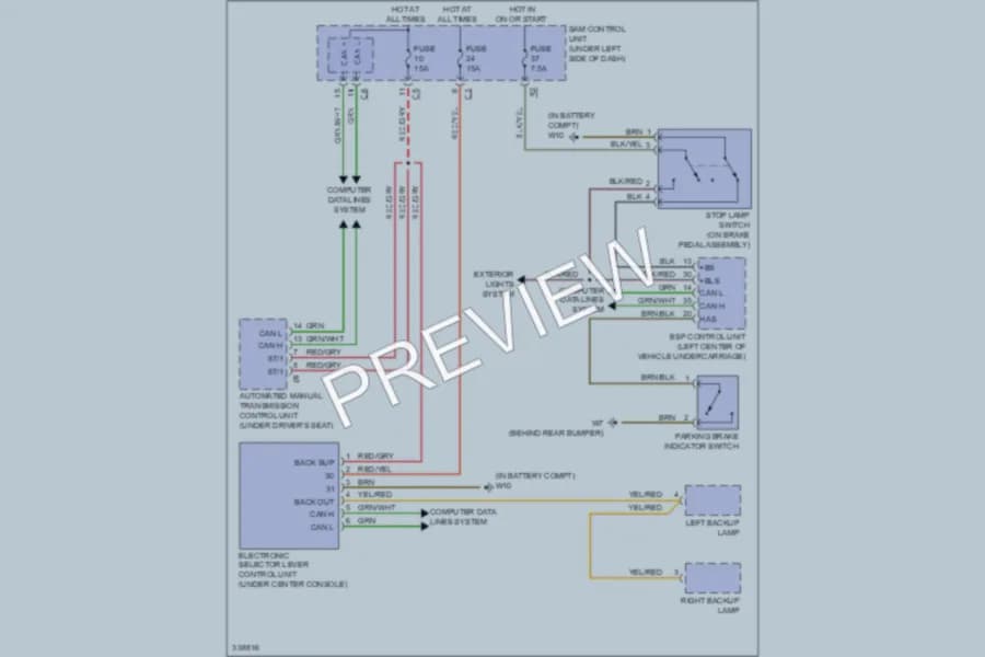 2009 Smart fortwo Shift Interlock wiring diagram preview