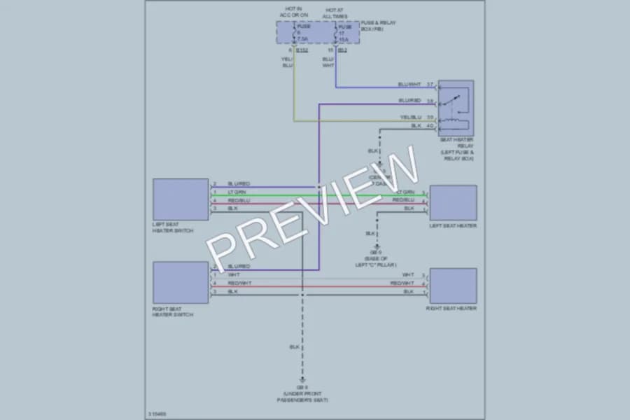 2009 Subaru ImprezaWRX Power Seats wiring diagram preview