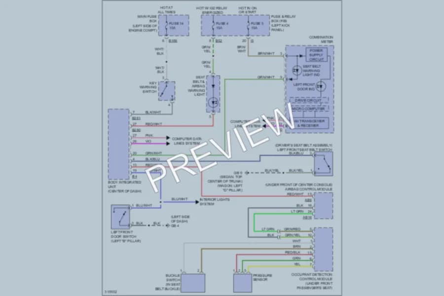 2009 Subaru Legacy Warning Systems wiring diagram preview