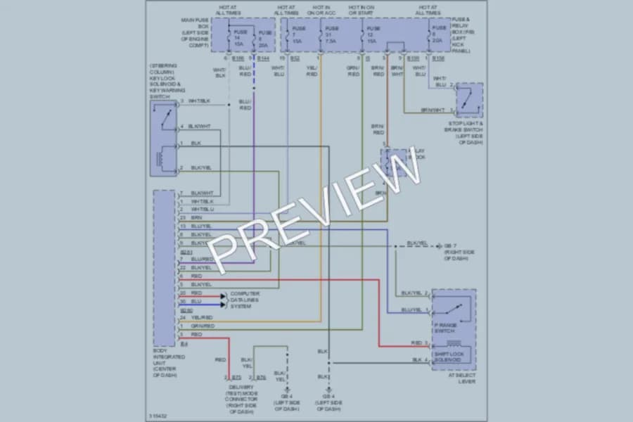 2009 Subaru Outback Shift Interlock wiring diagram preview