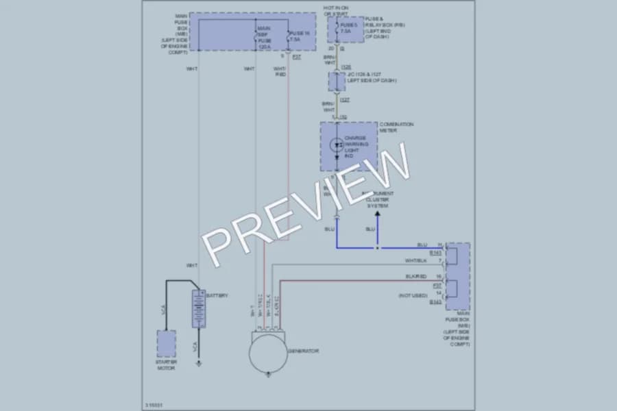 2009 Subaru Tribeca Starting Charging wiring diagram preview