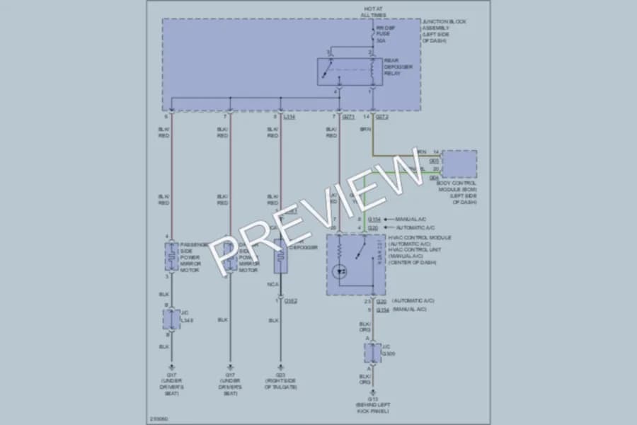 2009 Suzuki SX4 Defoggers wiring diagram preview