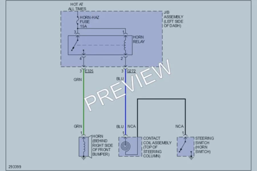 2009 Suzuki SX4 Horn wiring diagram preview