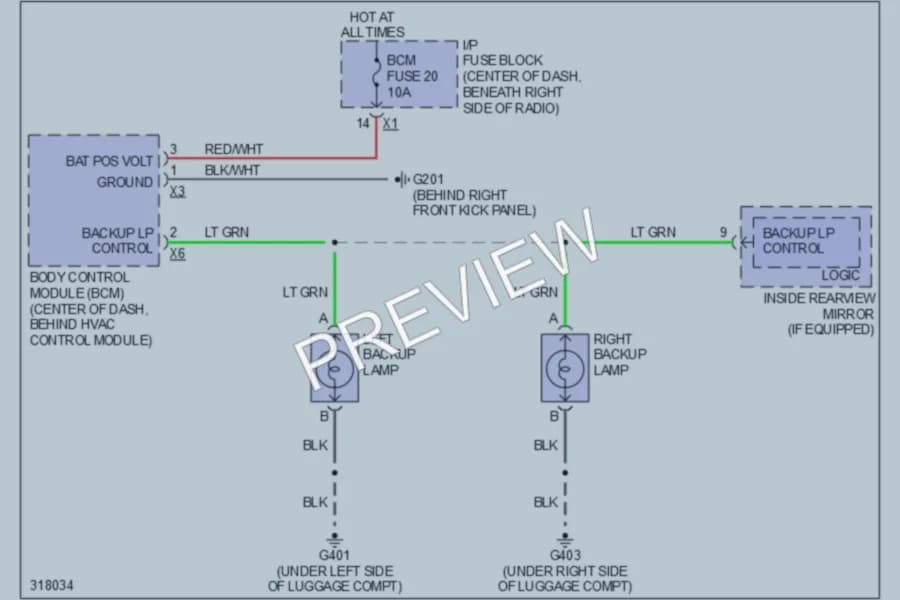 2009 Suzuki XL7 Exterior Lights wiring diagram preview