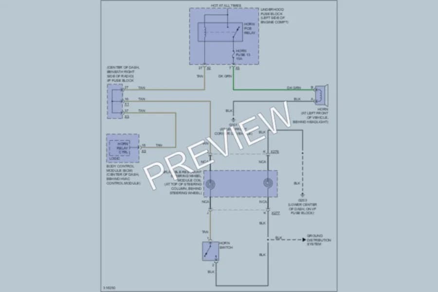 2009 Suzuki XL7 Horn wiring diagram preview