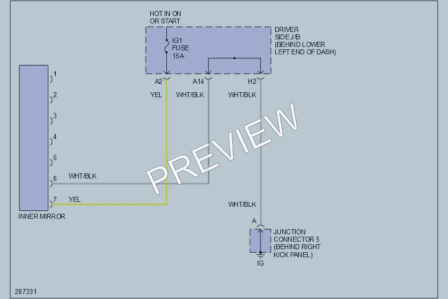 2009 Toyota 4Runner Power Mirrors wiring diagram preview